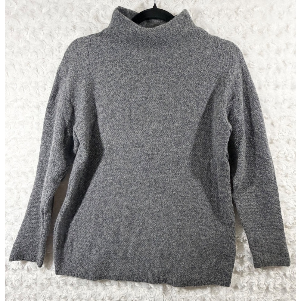Benedetta B Womens 100% Cashmere Mock Neck Sweater Gray Made in Italy‎ Size L